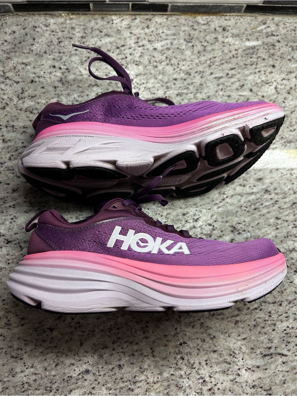 Hoka One One Bondi  8 Purple and Pink Women's Running Shoes size 8.5 - Picture 5 of 10